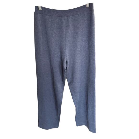 Vtg 80s 90s Eileen Fisher 100% Wool Pants Blue M Quiet Luxury Minimalist - Picture 1 of 6